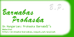 barnabas prohaska business card